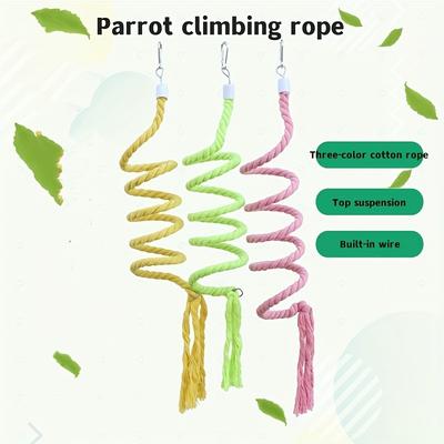 Fun & Stimulating Bird Rope Perch & Swing Toy - Pe...