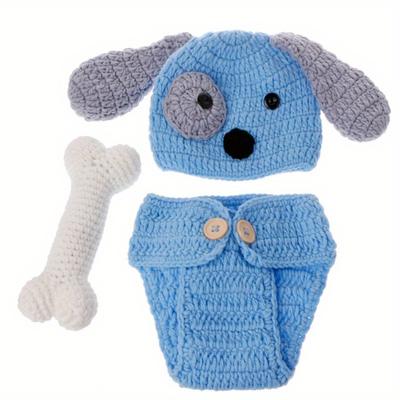 Adorable Baby Blue Dog Hat Short Suit - Perfect Fo...