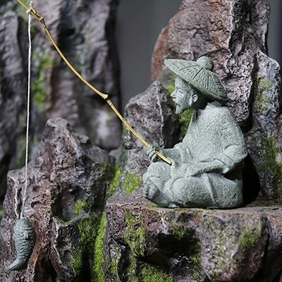 Add A Touch Of Nature To Your Aquarium With This Simulated Fisherman Statue!