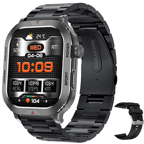 Smartwatch 2,01 Zoll Smartwatch Fitness-Laufuhr Bluetooth Schrittzähler Anruferinnerung Aktivitätstracker Kompatibel mit Android iOS Damen Herren Freisprecheinrichtung Wasserdicht Mediensteuerung Image