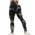 Per donna Pantaloni da yoga Leggings da yoga Vita Alta Pilates Allenamento in Palestra Allenamento Collant Tinta a nodi Nero Arancione Azzurro chiaro Spandex Gli sport Abbigliamento sportivo