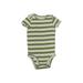 Just One You Made by Carter's Short Sleeve Onesie: Green Stripes Bottoms - Size 6 Month