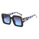 AGRIEVE Oversized Sunglasses Women Fashion Square Big Gradient Shades Thick Sun Glasses Female UV400,Black Gray Blue,One size