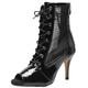 Women's Stiletto High Heel Professional Dance Sandals Boots Sexy Comfortable Mesh Peep-toe High Top Lace-up Mid Calf Boots Modern Jazz Latin Ballroom Dance Shoes With Zipper ( Color : Black , Size : 8