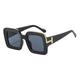 AGRIEVE Oversized Sunglasses Women Fashion Square Big Gradient Shades Thick Sun Glasses Female UV400,Black gray,One size