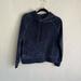 J. Crew Tops | J. Crew Woman Navy Relaxed Velour Pullover Hoodie, Size Xs | Color: Blue | Size: Xs