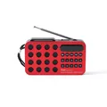 Mini radio FM tascabile portatile con ricarica solare, altoparlanti wireless, supporto per riproduzione di schede TF USB, ricevitore radio FM compatibile con Bluetooth