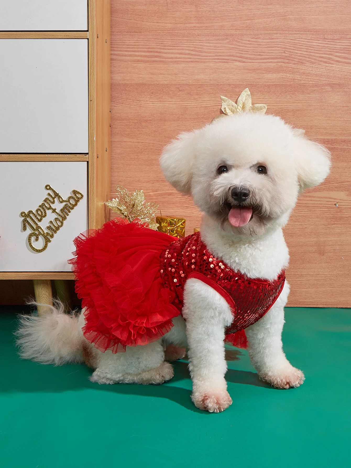 Hunde kleid Mädchen Hund ärmellose Kleidung Pailletten Haustier Kleidung Hund Tutu mit Tüll Katze Kleidung Welpen Kleider Hunde kostüm Image