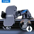 TOPK Supporto per telefono da auto Supporto per telefono da auto super stabile per cruscotto/vento/aération dell'aria dell'auto compatibile con tutti i telefoni cellulari