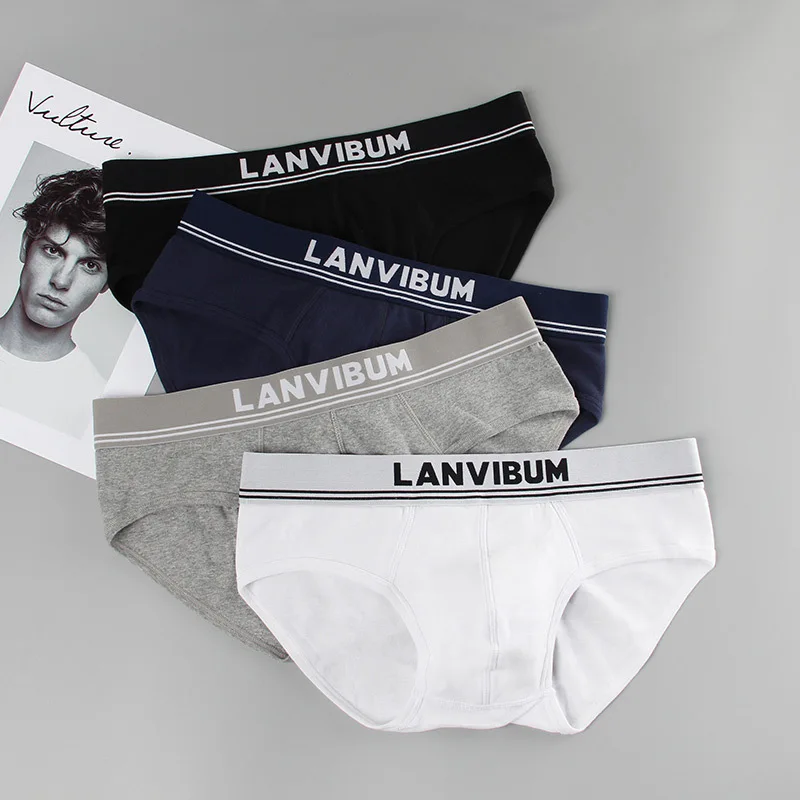 Herren unterwäsche Faden Baumwolle mittlere Taille Dreieck Hose einfarbig u konvexe große Tasche bequeme haut freundliche Herren unterwäsche Image