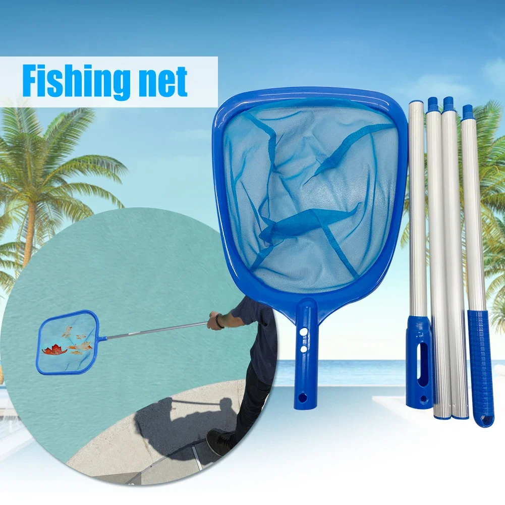 Filets de nettoyage de piscine pour baignoire d'étang télescopique, nouveau filet de nettoyage de piscine, poteau rétractable de 6,35 pieds, accessoires d'écumoire à mailles fines