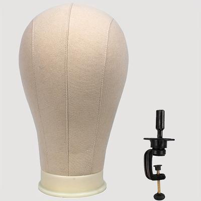 22 Inch Mannequin Head With Stand Canvas Head Wig Model With Mount Hole For Diy Wig Making