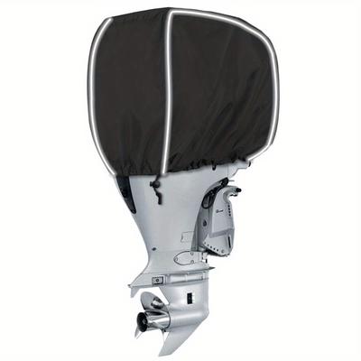 TEMU 1pc Outboard Engine Cover, Waterproof Marine Engine Motor Cover With Reflective Strips