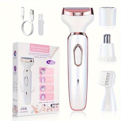 4 In 1 Electric Lady Shaver, Body Hair Removal Epi...