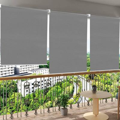 Außenrollo Senkrechtmarkise Balkonmarkise Outdoorrollo dunkelgrau 100x240 cm - Woltu Image