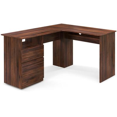 Costway L-Shaped Computer Desk with Letter File Dr...