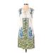 Plenty By Tracy Reese Casual Dress - Shift Tie Neck Sleeveless: Ivory Print Dresses - Women's Size Small
