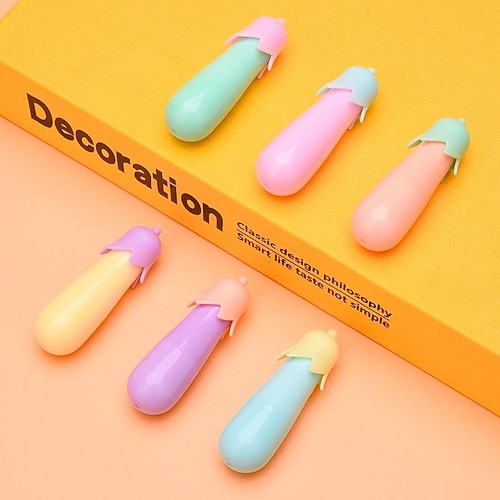 6 Stück/Lot Kapseln Textmarker Vitamin Pille Highlight Marker Farbstifte Zeichnung Spot Liner Schreibwaren Büro Schulbedarf Image