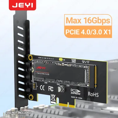 JEYI M.2 NVME SSD to PCIe 4.0 x1 Adapter Card, 2280 SSD PCIE X1 Expansion Card for Desktop PC, PCI-E