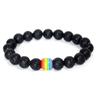 Pride Rainbow Bracelet GAY Bracelet Volcano Stone Bead Bracelet