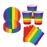 LGBT June Rainbow Party Disposable Paper Plate Set Colorful Stripe Party Disposable Tableware