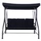 SFAREST 3 Seater Swing Chair, Hammock Bench Garden Swing Seat with Adjustable Canopy and Cushions, Outdoor Hanging Rocking Chair for Balcony Backyard Poolside (Black)
