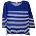 J. Crew Tops | J. Crew 100% Cotton Natical Navy And White 3/4 Lenth Sleeve Striped Shirt Sz Xs | Color: Blue/White | Size: Xs
