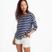 J. Crew Tops | J Crew Xs Striped Top With Pom-Poms Women’s Long Sleeves Navy Blue White Cotton | Color: Blue/White | Size: Xs