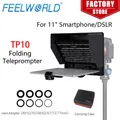FEELWORLD TP10 Teleprompter pieghevole portatile da 10 pollici per smartphone/fotocamera DSLR con controllo Bluetooth e adattatore per obiettivo