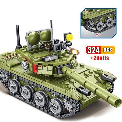 324pcs Military Tank Main Battle Series Weapon Ww2 Building Blocks, -85 Tank Enlighten Bricks Toys, For Children Boy
