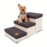 Foldable Dog Stairs, Dog Steps For High Bed With Storage And Adjustable Steps, Dog Ramp For Bed Couch For Small Dogs And Cats