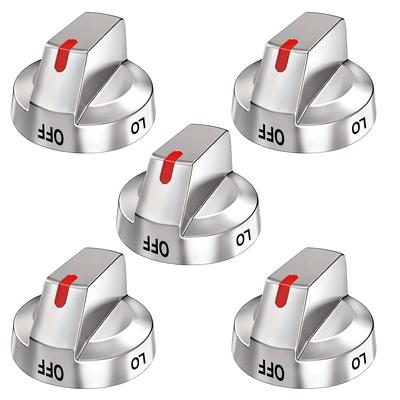 (5pcs) Stainless Steel Top Burner Control Dial Knob For Range Oven Gas Stove - Compatible With Nx58f5700ws, Nx58h5600ss, Nx58h5650ws, Nx58j7750ss - Easy To Install And Durable