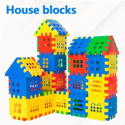 55pcs/set House Building Blocks, Early Education And Development Toys, Building Blocks, Random Colors