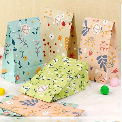 TEMU 24pcs Floral Gift Bags, Cute Flower Pattern Goodie Bags For Birthdays, Party Favor Bags Bulk With Thank-you Stickers For Bridal Shower, Birthday, Wedding Favor Bags, Medium Size