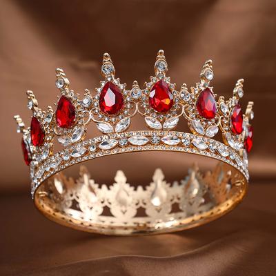 1pc Baroque Style Bridal Tiara, Imitation Crystal & Rhinestone Wedding Crown, Princess Pageant Party Headpiece, Elegant Hair Accessory Jewelry For Bride