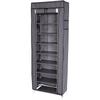 Schuhschrank 160x60x30 cm, Schuhregal mit Vliesbezug, grau - grau - Dibea