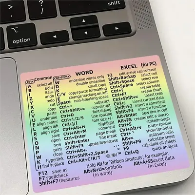 Windows + Word/Excel Quick Reference Guide Keyboard Shortcut Stickers, Laptop Keyboard Shortcuts