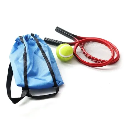 4PCS/Set Doll Tennis Racket kits Miniature Racquet Ball Bag 1/6 1/12 Sport Equipment Set Dollhouse