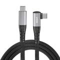 1 confezione Cavo USB 3.0 100W 3,3 piedi Da USB C a USB C 6 A Cavo di ricarica Ricarica veloce Trasferimento dati elevato Nylon intrecciato Angolo retto Duraturo Per Macbook iPad Samsung Appendini