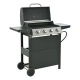 Kacho Gas Grill BBQ 4-Burner Cabinet Style Grill Propane with Side Burner Stainless Steel