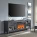 Rectangular TV Stand With 26 Log Fireplace For TV s Up To 80 In Charcoal Gray Electric Fireplace TV Stands For The Living Room