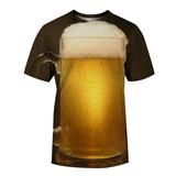 WEAIXIMIUNG Compression Shirt Men Short Sleeve White 2023 Round Neck Loose Beer Bubble 3D Digital Print Men s and Women s Short Sleeve T Shirt male
