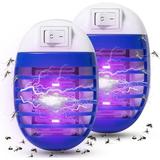 RUseeN Indoor 2 Pack Bug Zapper Indoor Flying Insect Trap Electronic Mosquito Zapper Gnat Traps with LED Light for Patio Bedroom Kitchen Office