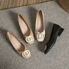 Frau Elegante Karree Beige Schuhe Lolita Barfuß 4CM High Heel Weibliche Metall Fitting Mary Janes Nette Designer Loafer Schuhe