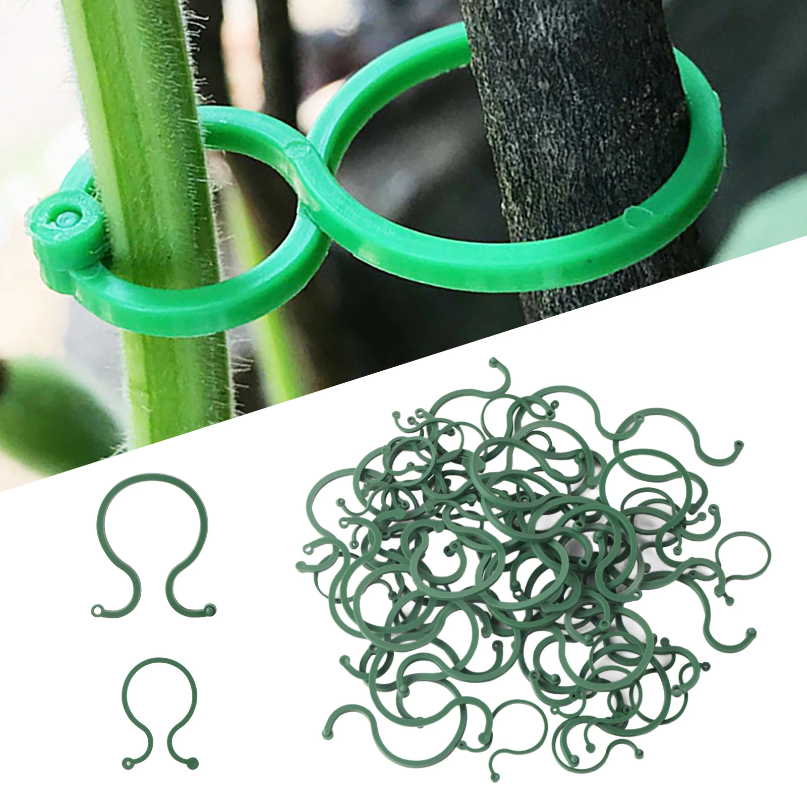 10/50/100pcs Garten rebe Umreifung clips Kunststoff Pflanze Rattan Kletterwand befestigung Schnalle Tomaten Weinrebe Haken Stütz werkzeug Image