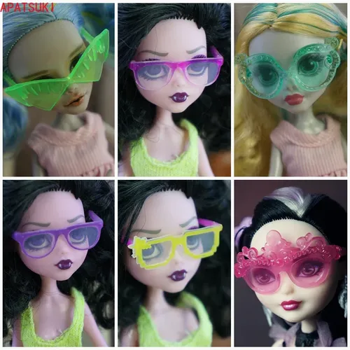 Bunte Plastik brille für mh Puppen Brille für Monster Dämon Puppe Sonnenbrille für After High Dolls