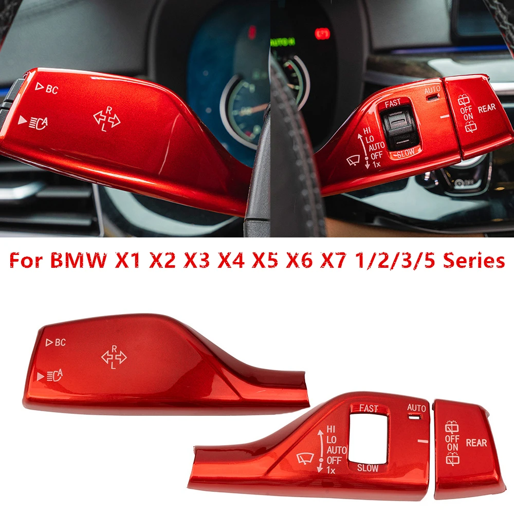 Volante dell'auto Colonna Del Cambio Della Copertura Indicatore di Direzione Asta Trim Per BMW X1 X2 X3 X4 X5 X6 X7 1/2/3/5 Serie Accessori Interni