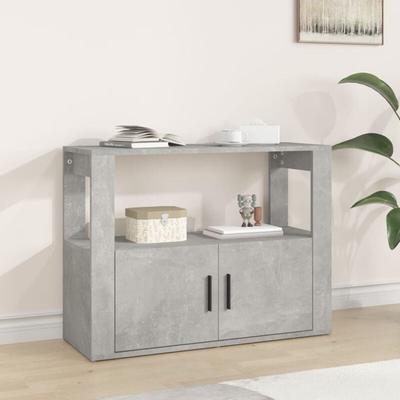 Sideboard Kommode für Wohnzimmer Küche Betongrau 80x30x60 cm Holzwerkstoff DE15547 Image
