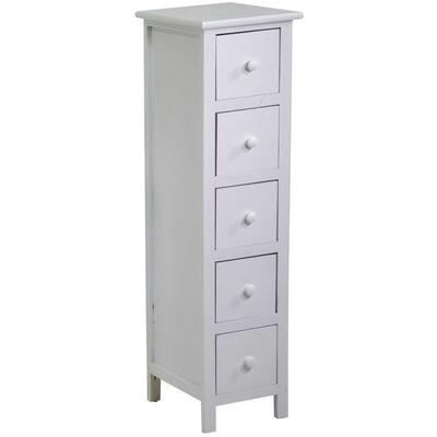 Weißer Schrank Eleonora mit 5 Schubladen 25x28x92cm Image