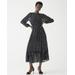 Long-Sleeve Chiffon Midi Dress